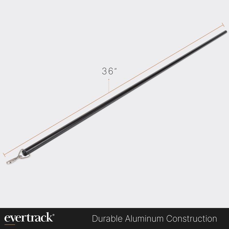 EverTrack Curtain Wand - Aluminum Curtain and Drapery Pull Rod with Stainless Steel Hardware for Curtains, Draperies, and Room Divider Curtains - 36 Inches, Metallic Black - Pack of 2 - Image 1